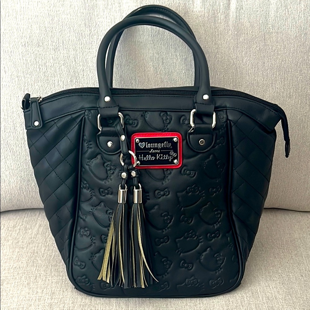 Loungefly x Hello Kitty Black Quilted Tote Bag